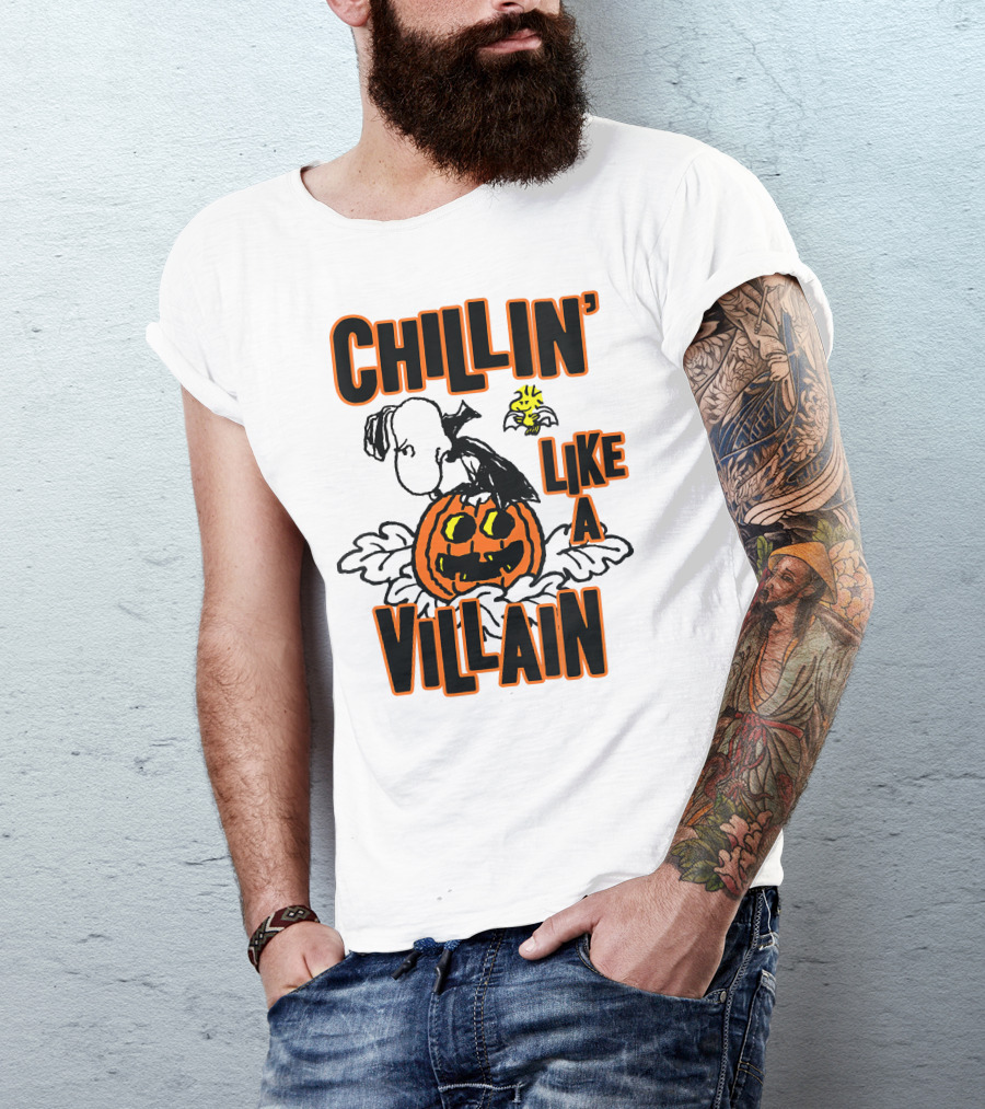 Chillin’ Like A Villain Halloween Pumpkin And Characters T-Shirt