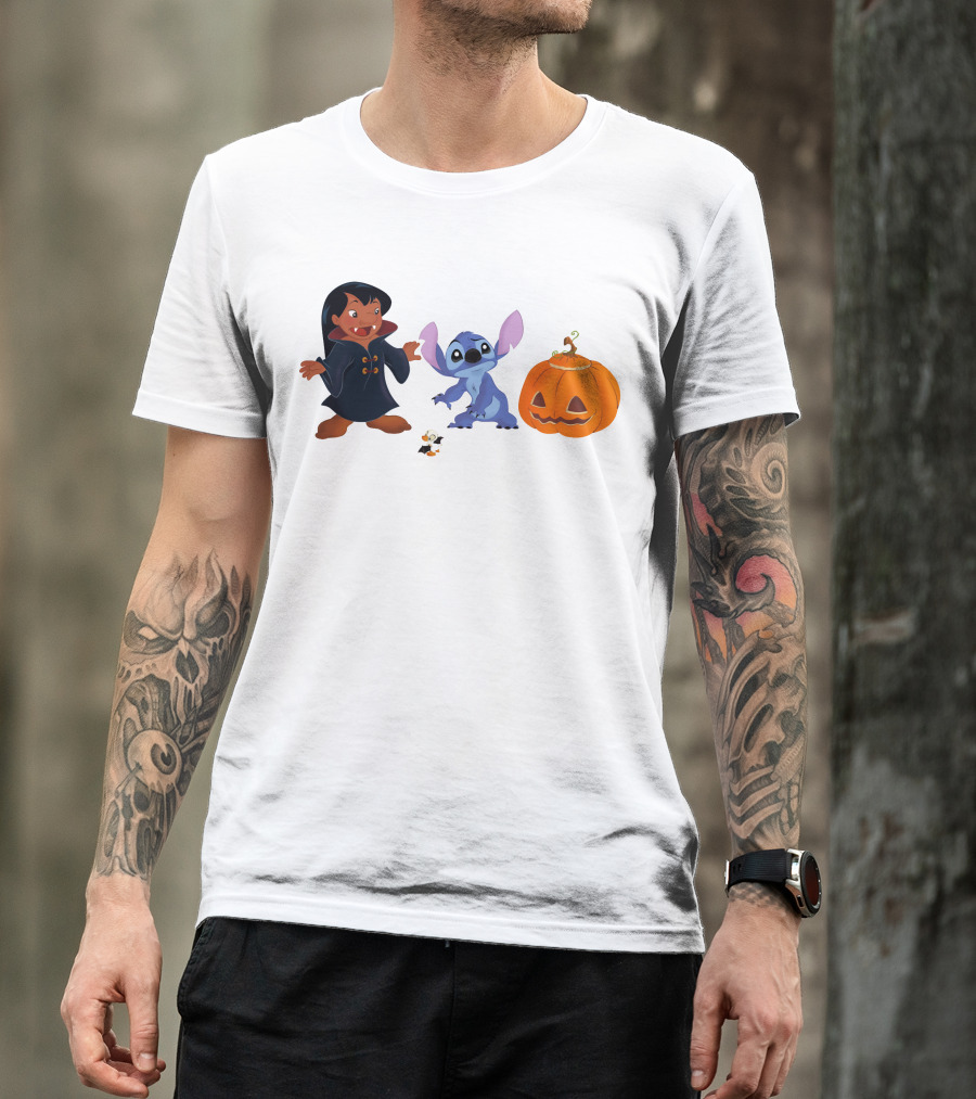 Halloween Stitch Lilo Vampire Costume Pumpkin T-Shirt