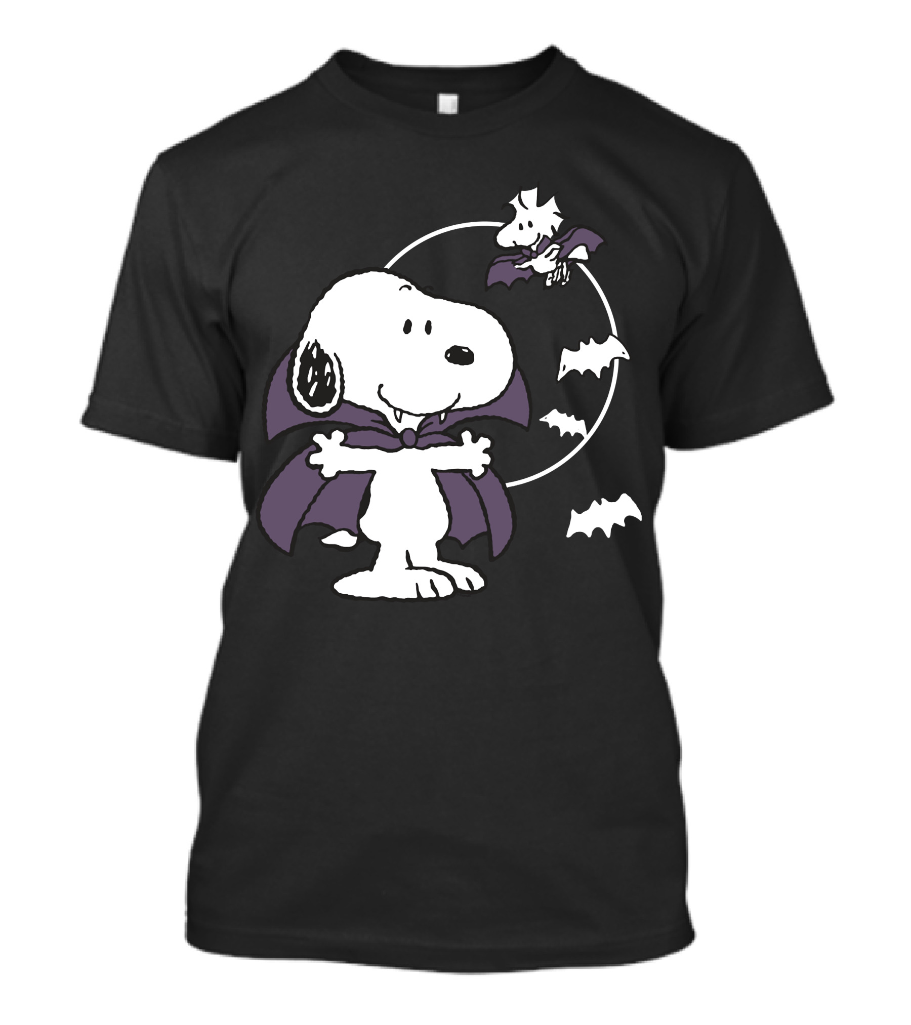 Snoopy Halloween Vampire With Flying Bats T-Shirt