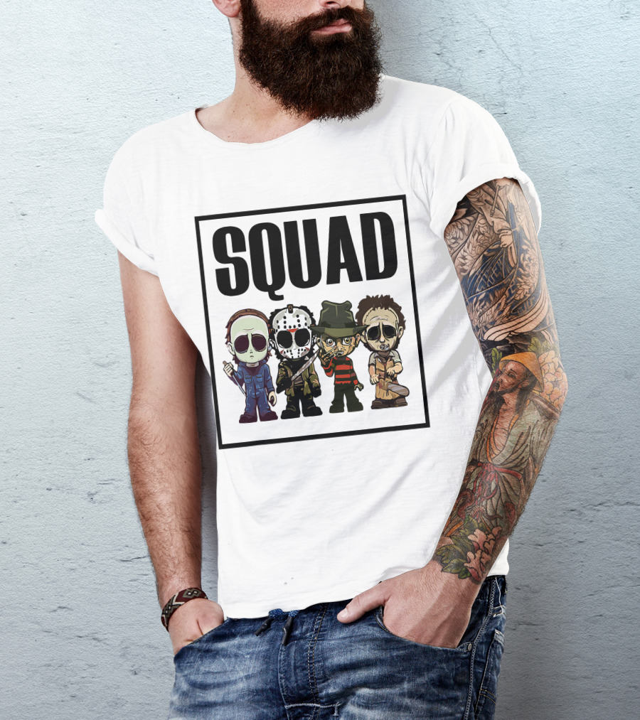 SQUAD Halloween Horror Characters Icons T-Shirt