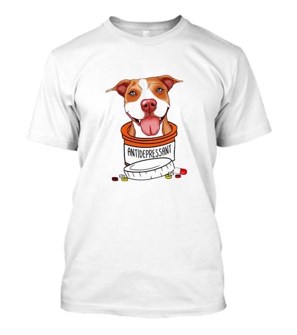 Antidepressant Dog In Pill Bottle With Capsules And Tablets T-Shirt