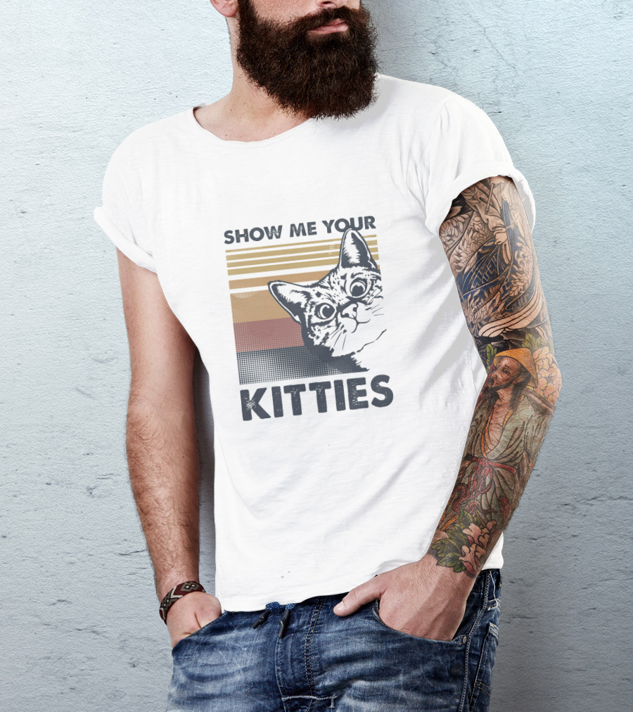 Show Me Your Kitties Retro Cat T-Shirt