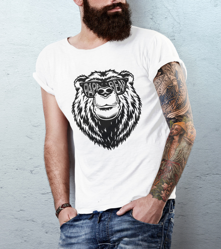 Papa Bear Sunglasses Daddy Bear T-Shirt