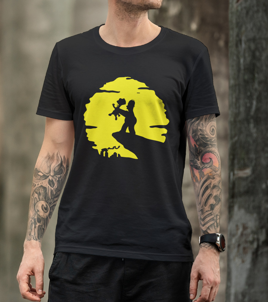 The Simpsons Homer Strangling Bart Lion King Cliff T-Shirt