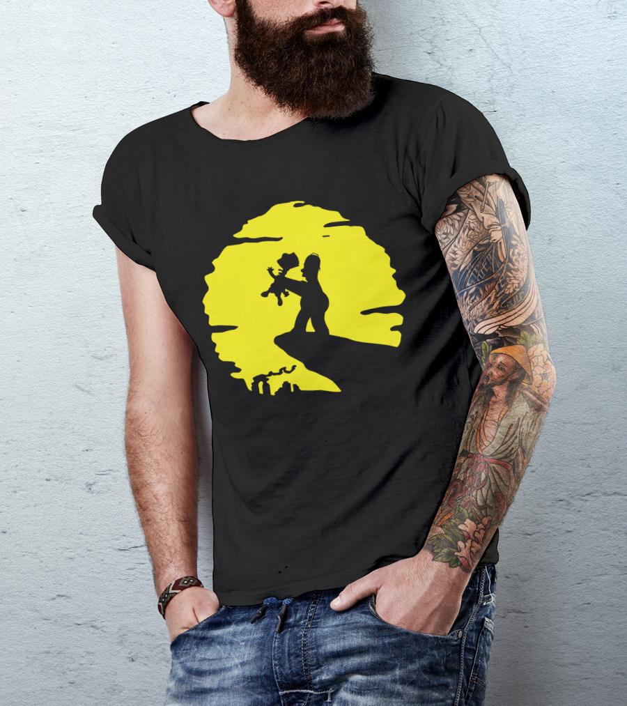 The Simpsons Homer Strangling Bart Lion King Cliff T-Shirt