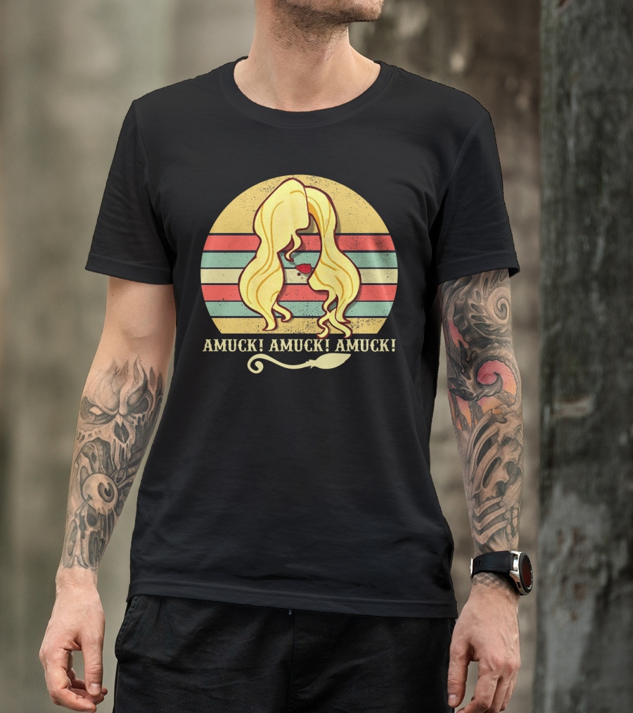 Amuck Amuck Amuck Vintage Sunset Sarah Sanderson Hocus Pocus Witch Silhouette T-Shirt