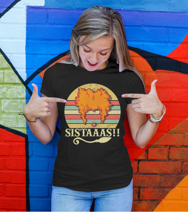 Sistaaaas Winifred Sanderson Sunset Hair Hocus Pocus Vintage Stripes T-Shirt