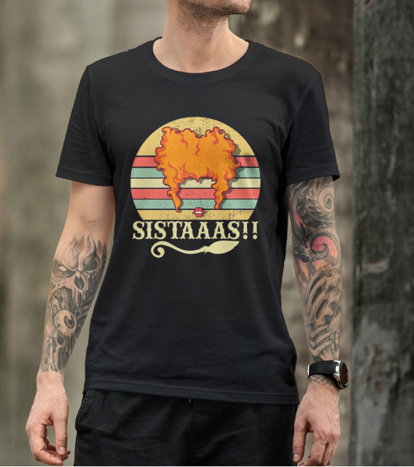 Sistaaaas Winifred Sanderson Sunset Hair Hocus Pocus Vintage Stripes T-Shirt