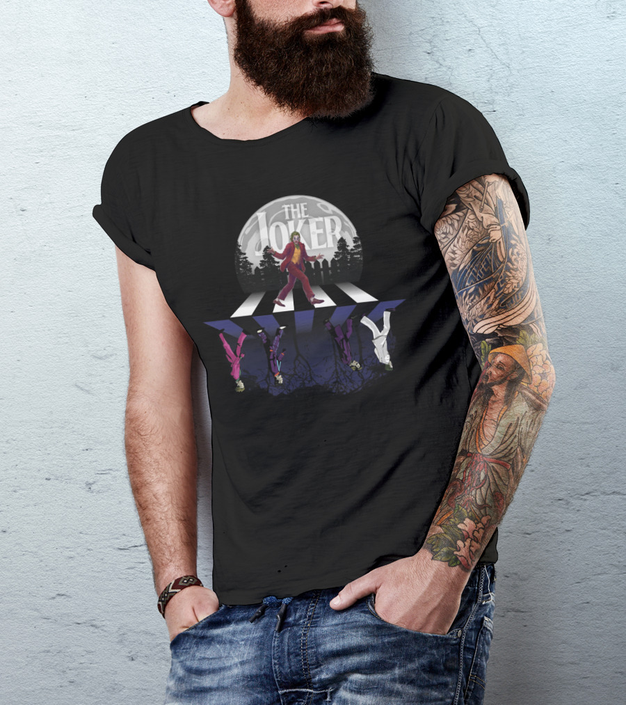 The Joker Walking Across Abbey Road Parody For Rock And Comic Fans T-Shirt