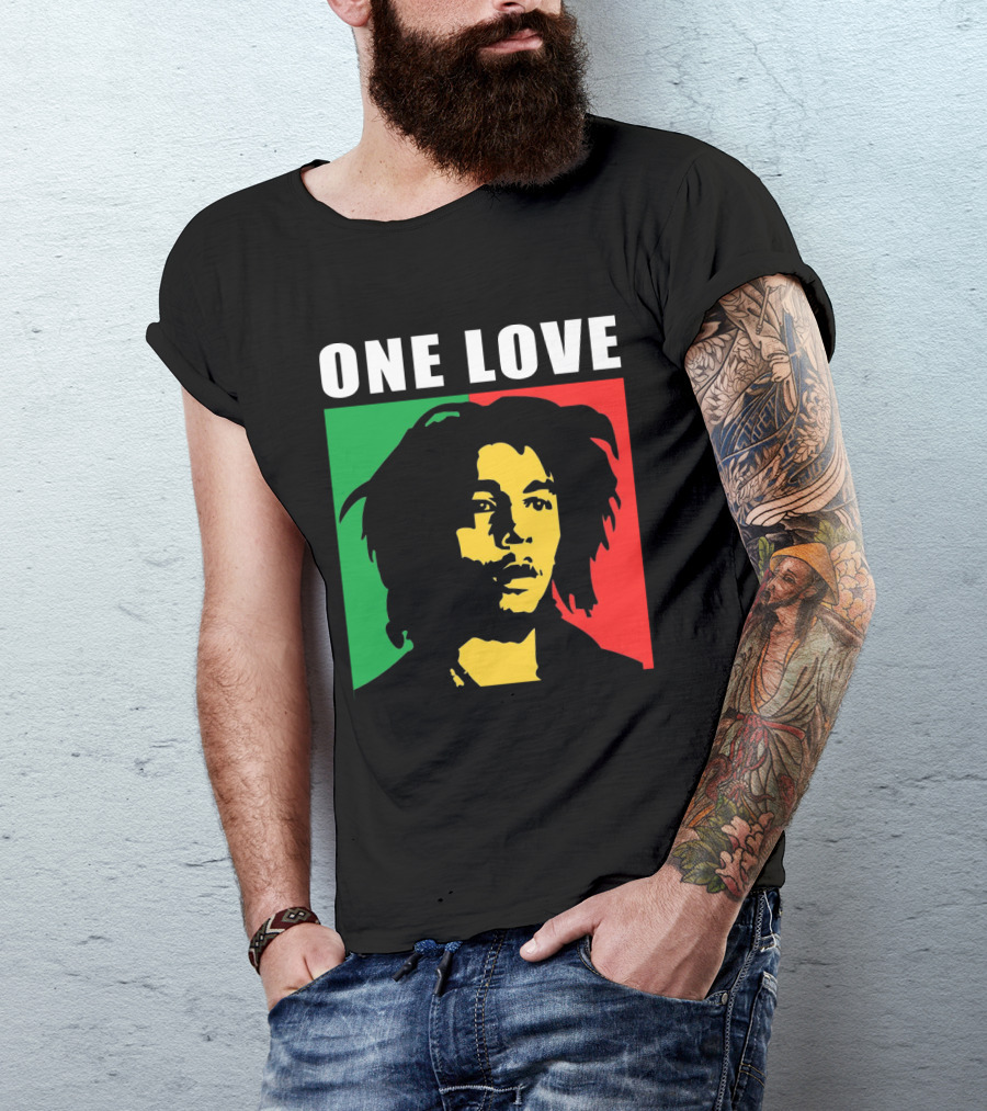 One Love Bob Marley Rasta Colors T-Shirt