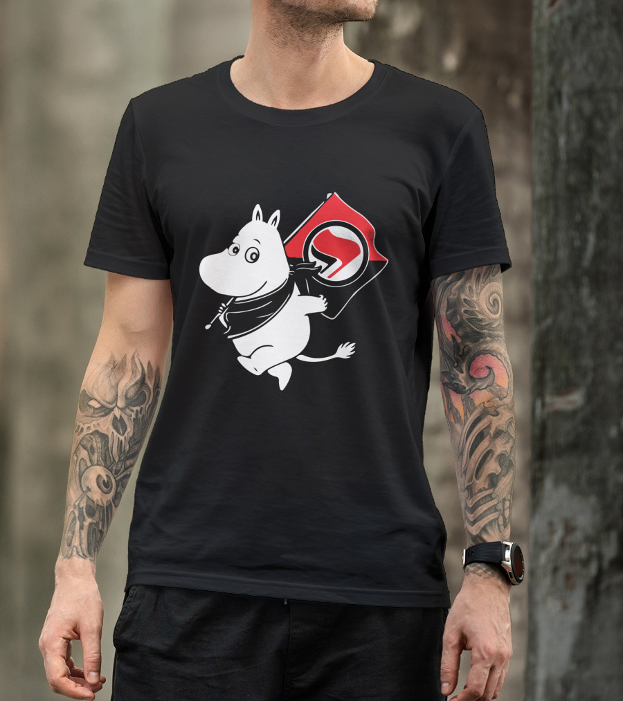 Moomin Holding Antifa Flag T-Shirt