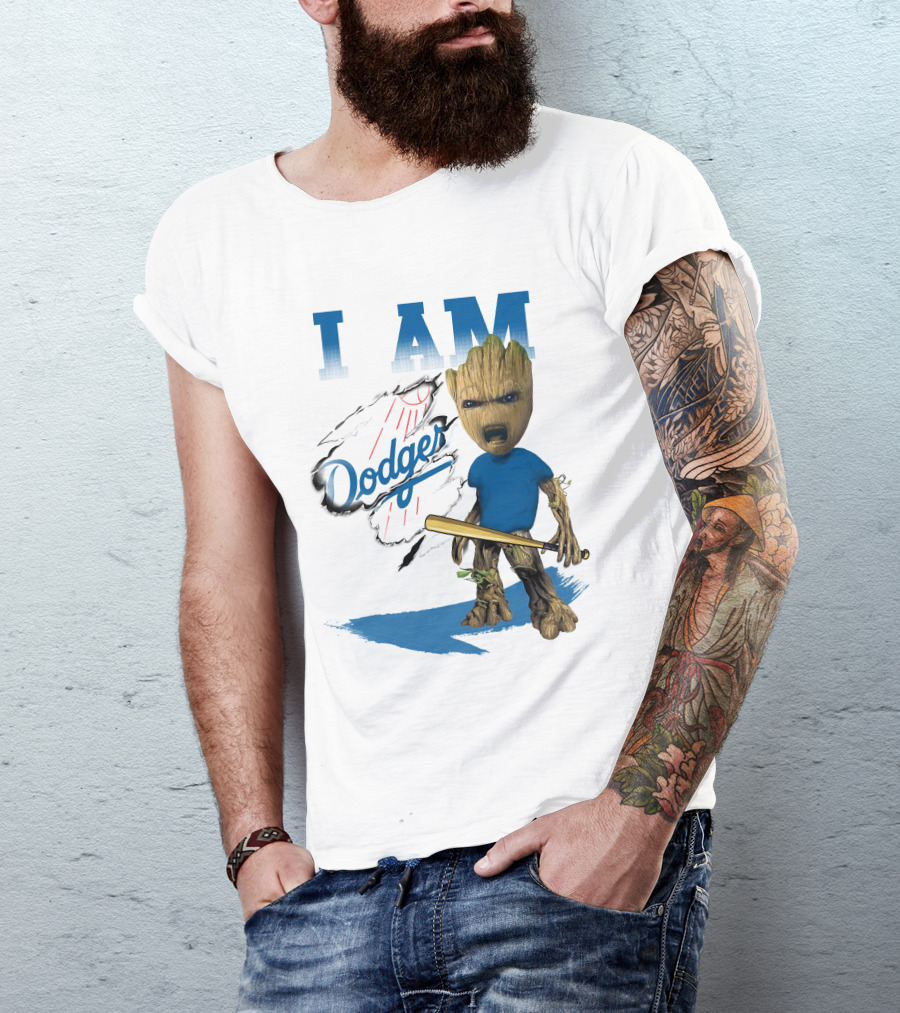 I Am Groot Dodgers Baseball T-Shirt