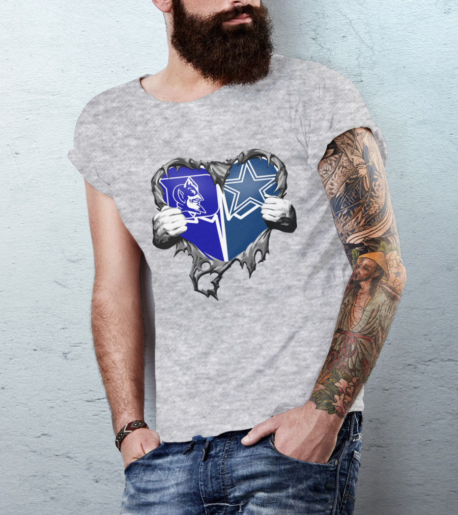 Cowboys Duke Blue Devil Heart T-Shirt