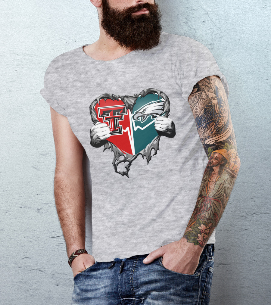 Texas Tech And Eagles Heart T-Shirt