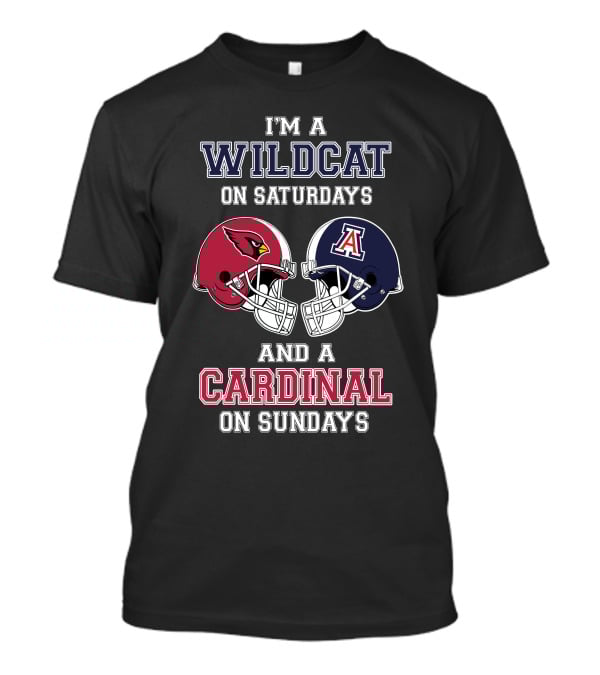 Wildcat On Saturdays Cardinal On Sundays Football Helmets T-Shirt