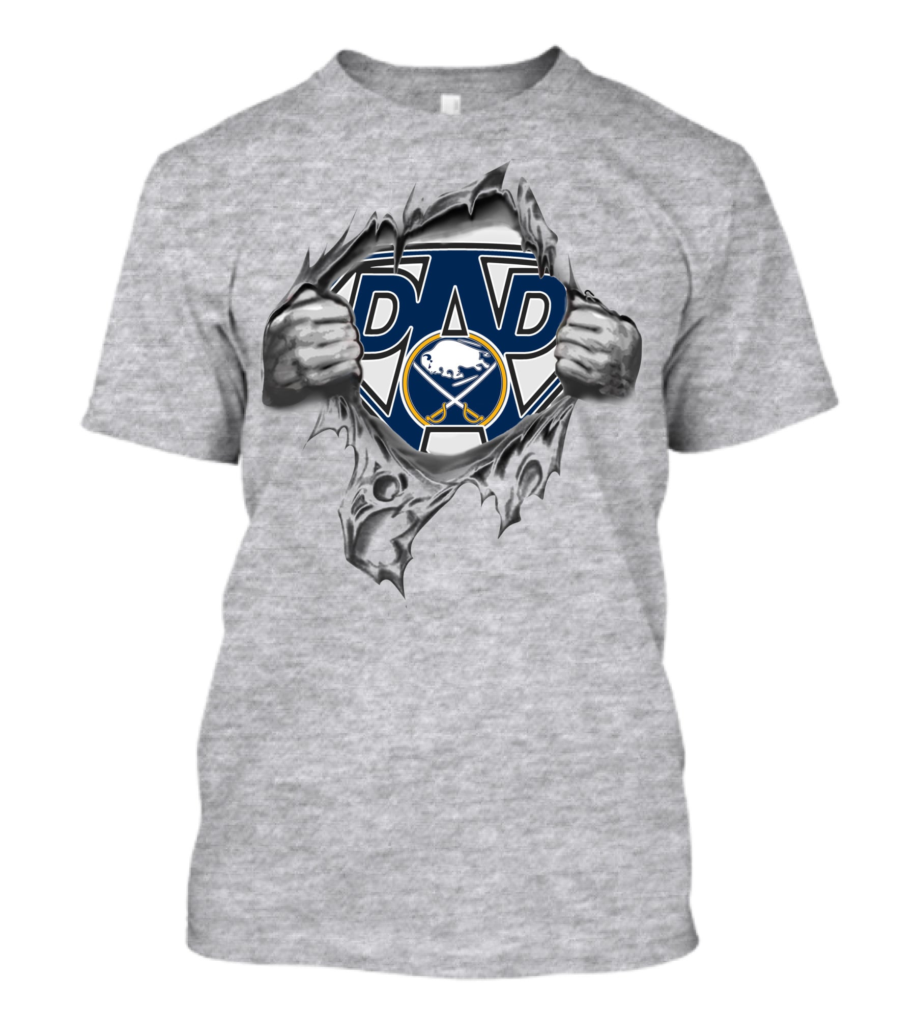 Buffalo Sabres Dad Superhero Logo Retro Rip T-Shirt
