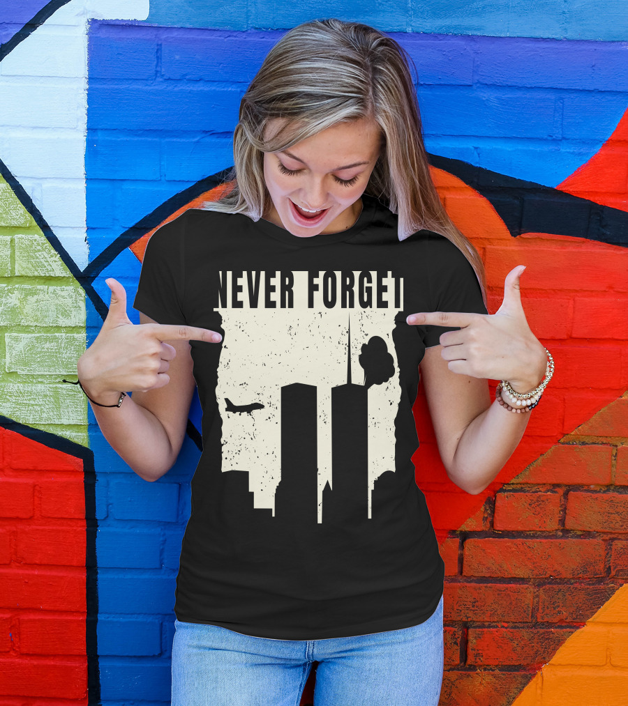 Never Forget 11Th Attacks Twin Towers Memorial T-Shirt