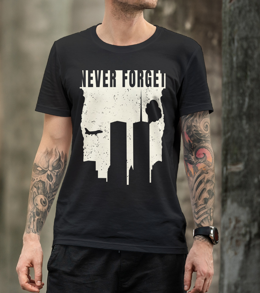 Never Forget 11Th Attacks Twin Towers Memorial T-Shirt
