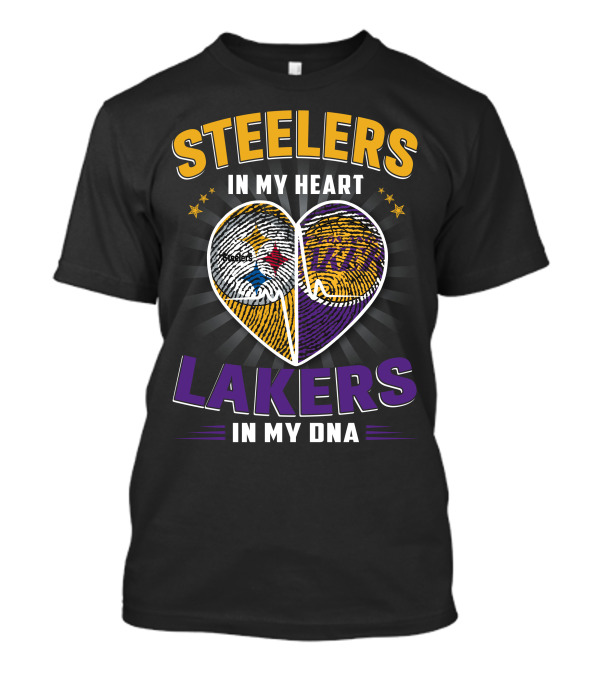 STEELERS In My HEART Lakers In My DNA T-Shirt