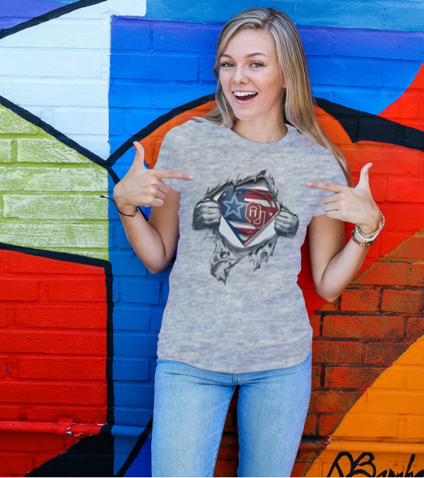 Dallas Cowboys OU Sooners Superman Logo T-Shirt