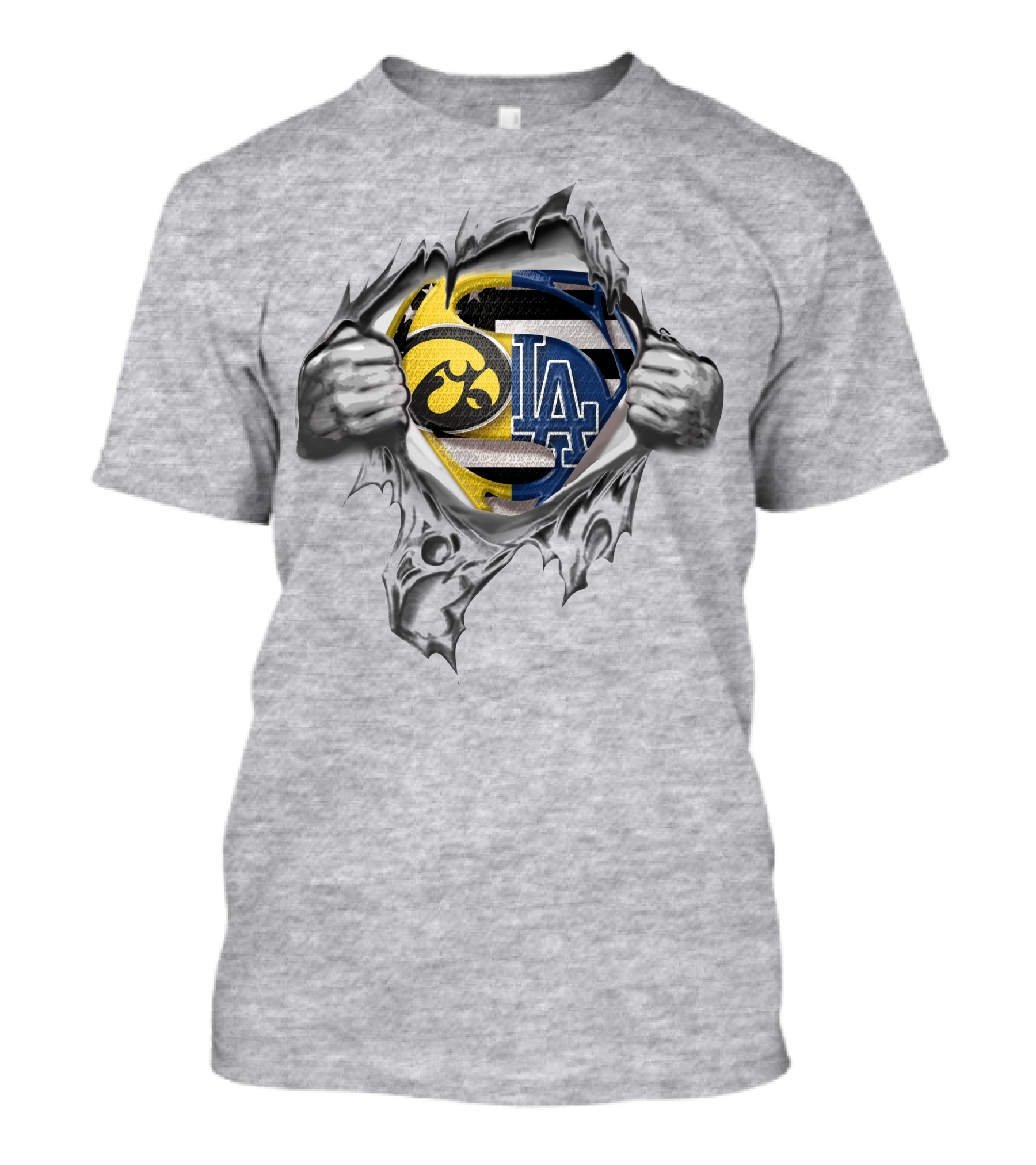 Hawkeyes LA Dodgers Superman Logo Fusion T-Shirt