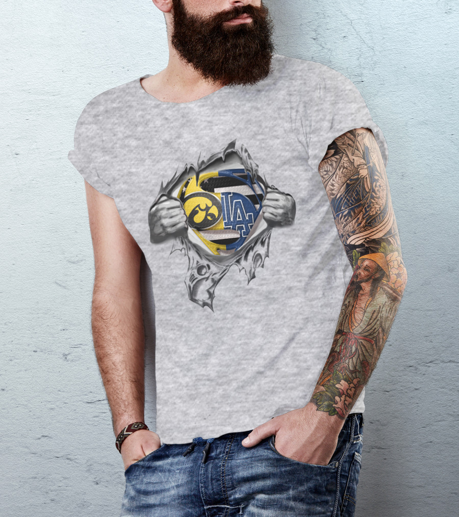 Hawkeyes LA Dodgers Superman Logo Fusion T-Shirt