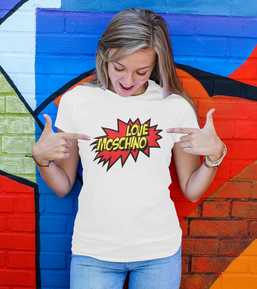 Love Moschino Comic Book Style Burst T-Shirt