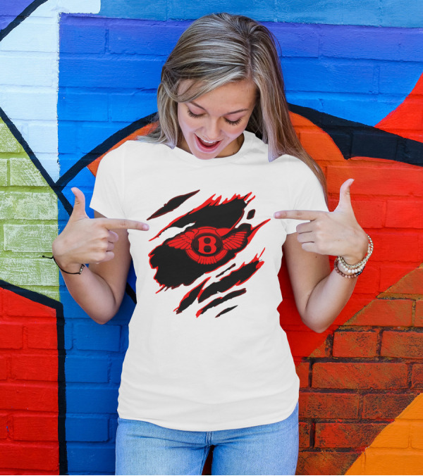 Bentley Red Winged Logo With Claw Marks T-Shirt