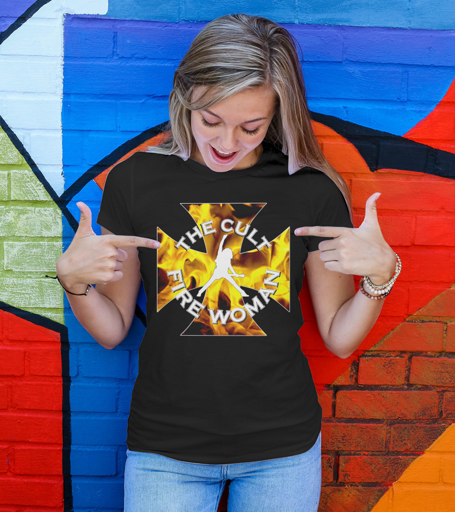 The Cult Fire Woman Flames Emblem T-Shirt
