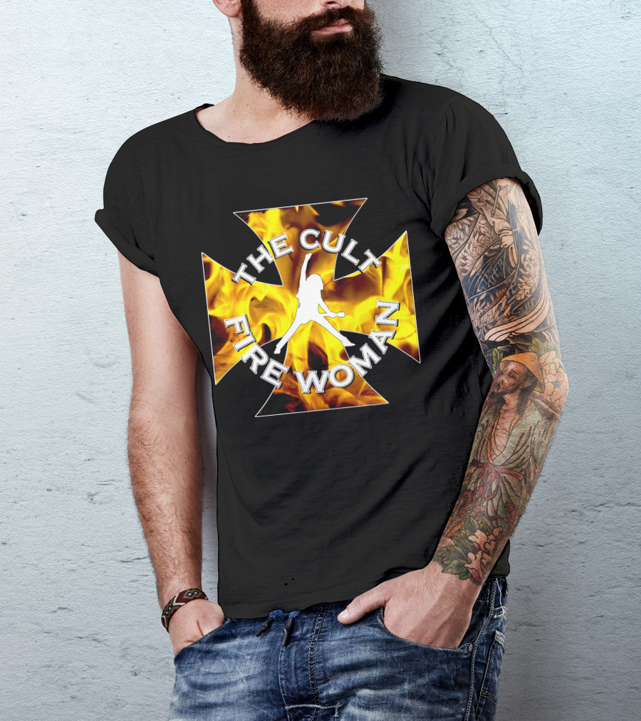 The Cult Fire Woman Flames Emblem T-Shirt
