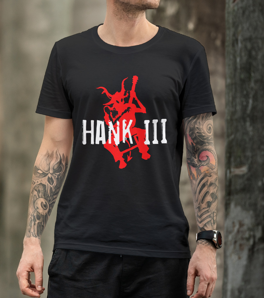 Hank III Red Devil Playing Guitar T-Shirt