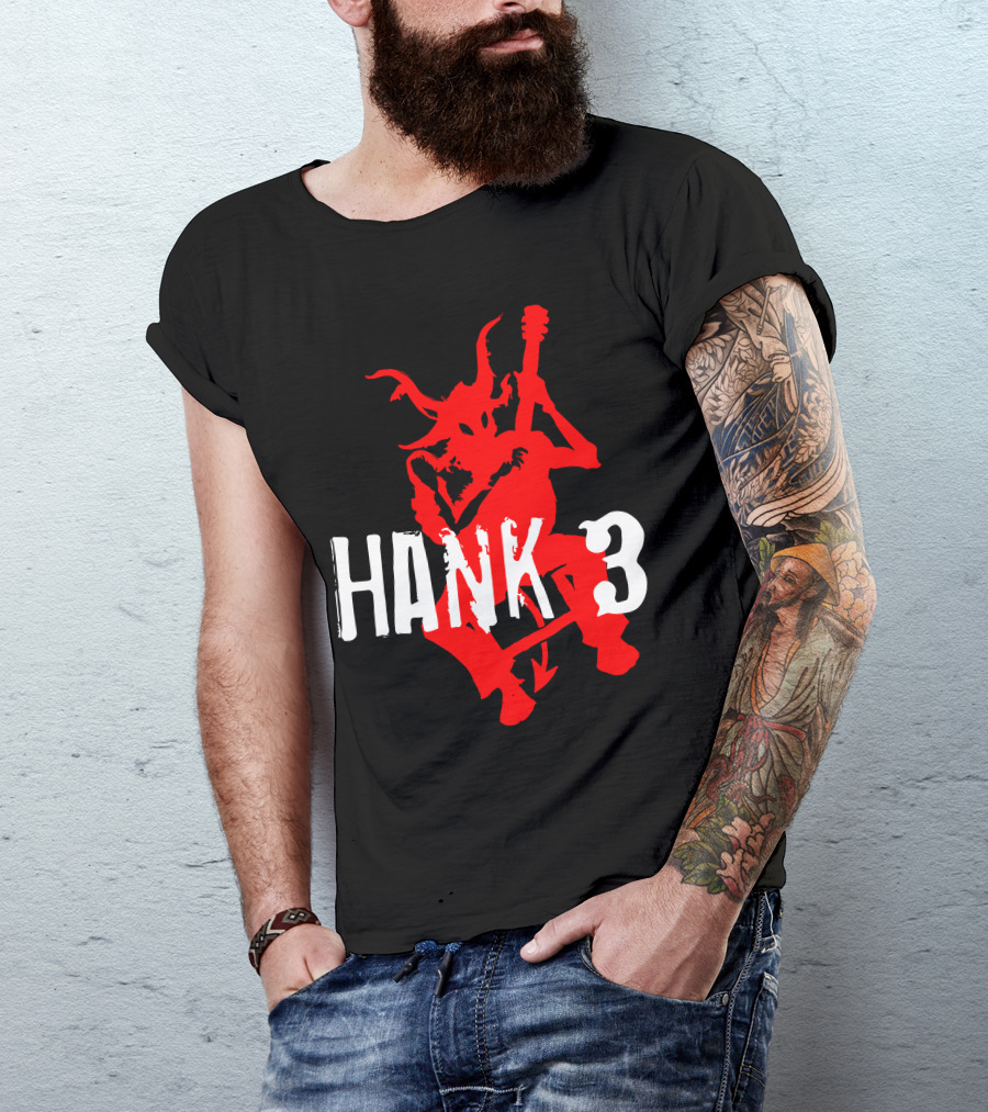 Hank 3 Red Devil Playing Guitar T-Shirt