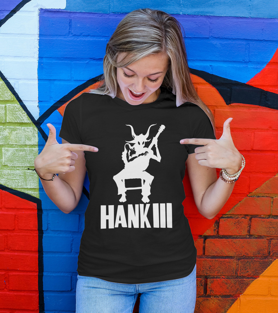 Hank III Goat Demon Playing Guitar T-Shirt