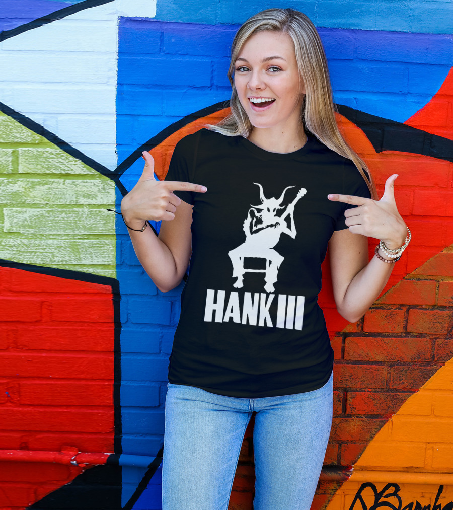 Hank III Goat Demon Playing Guitar T-Shirt