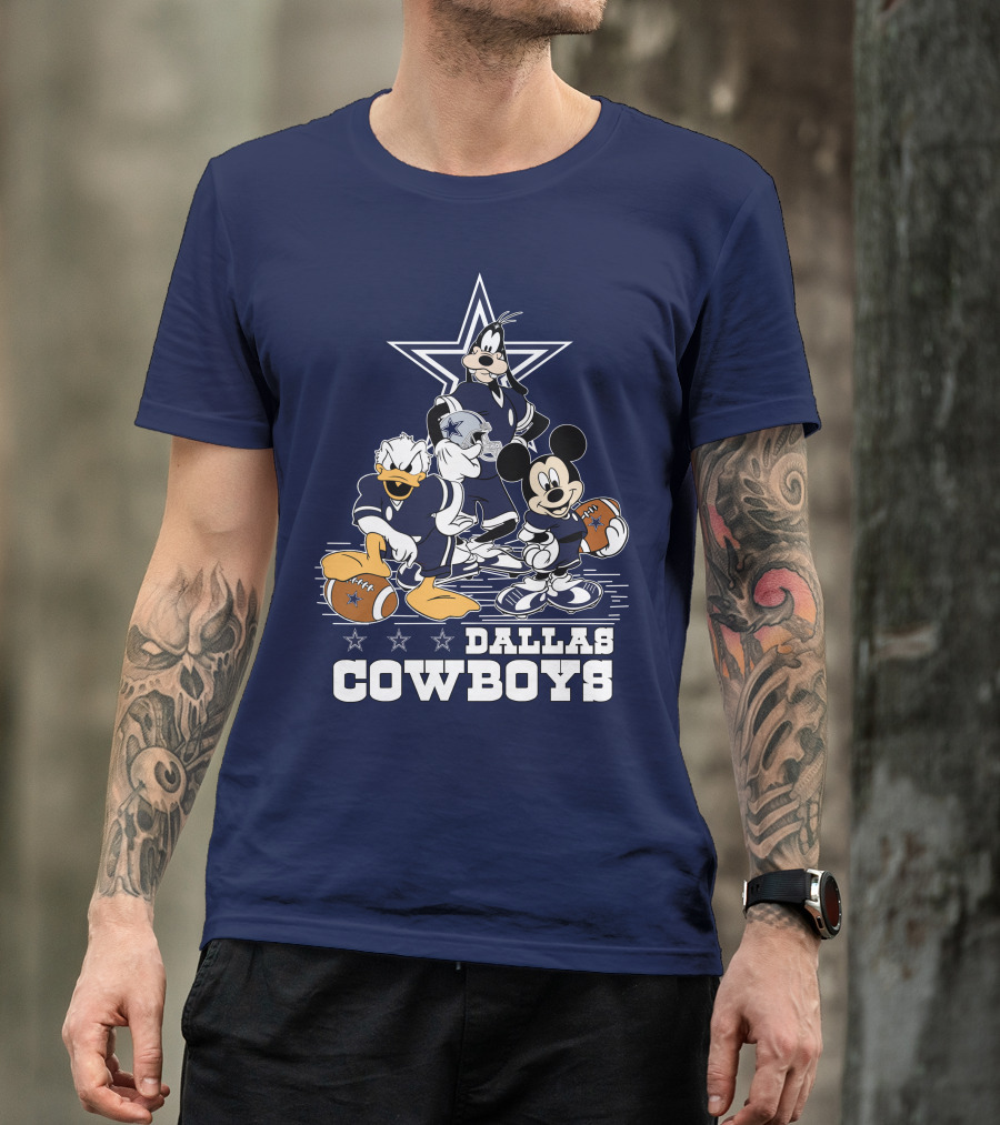 Dallas Cowboys Mickey Donald Goofy Football Team T-Shirt