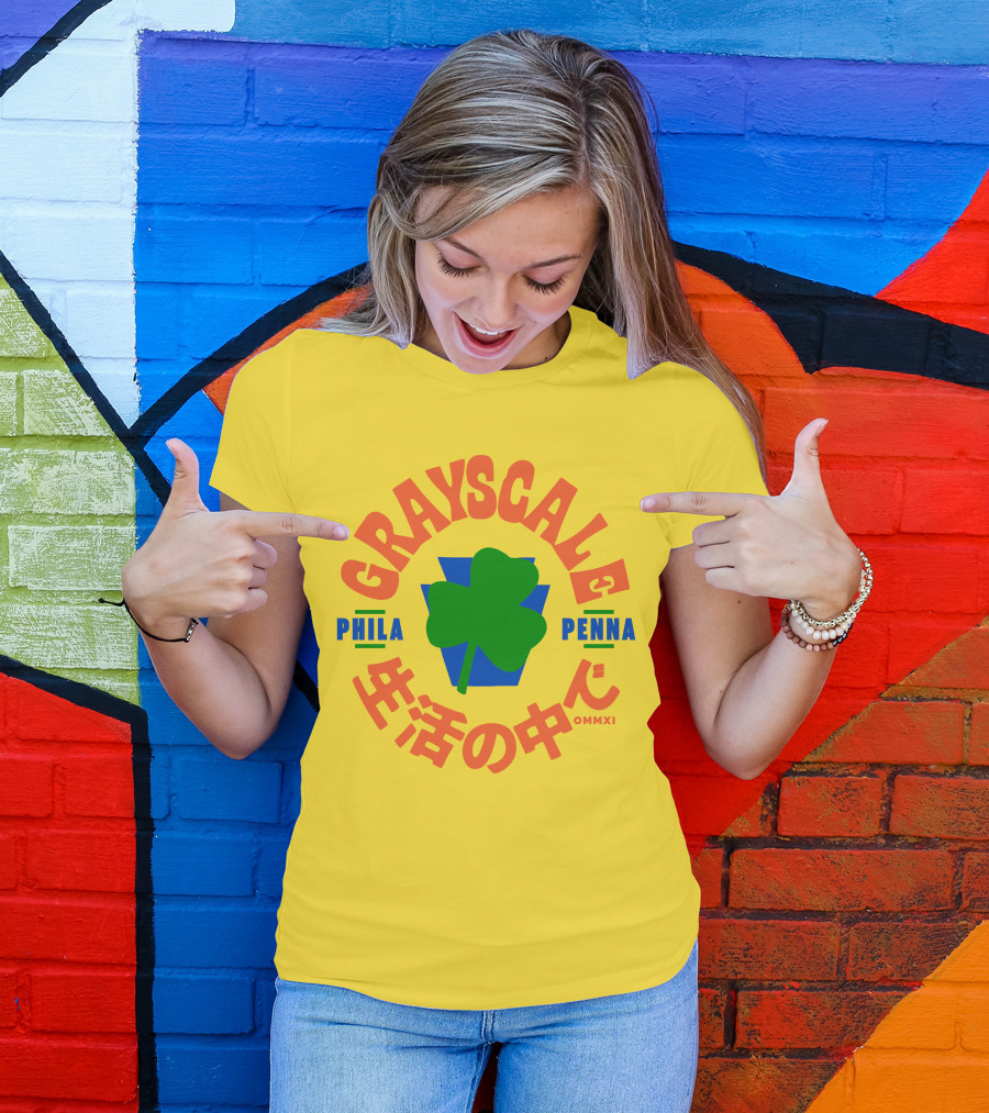Grayscale Phila Penna Life OMMXI Shamrock T-Shirt