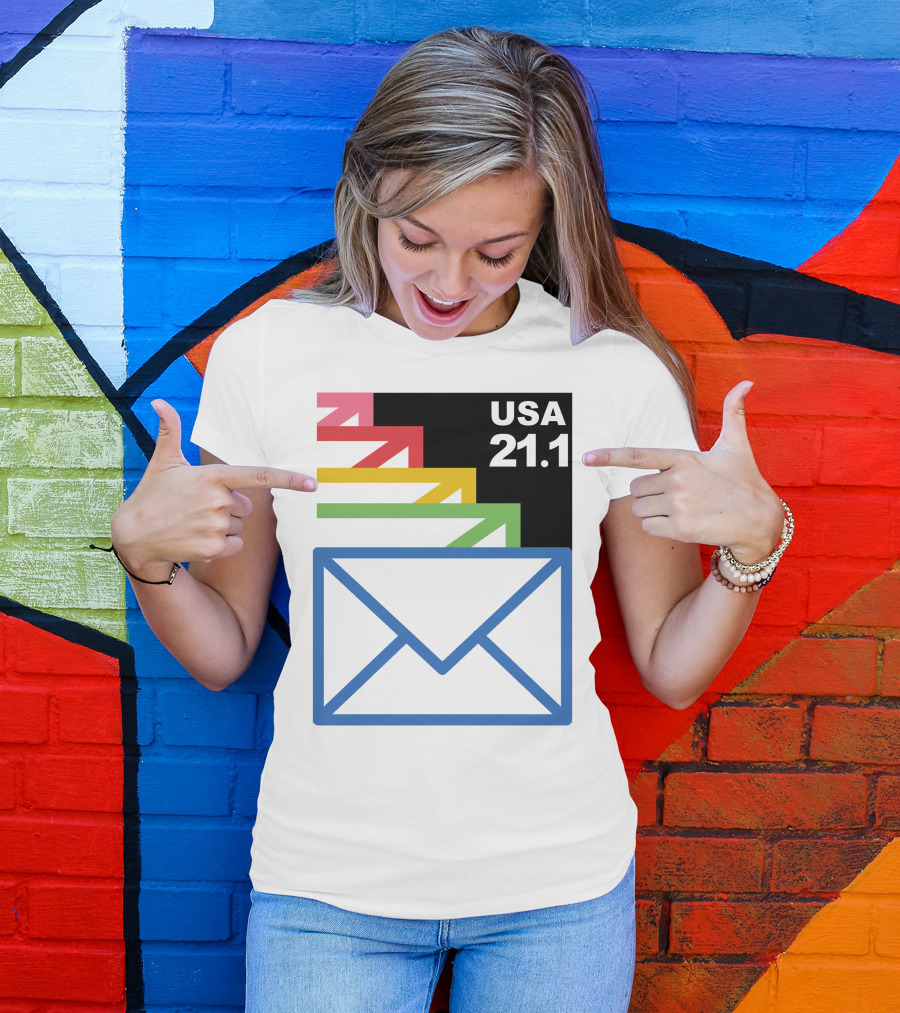 USA 21.1 Envelope Crop Top USPS Merch T-Shirt