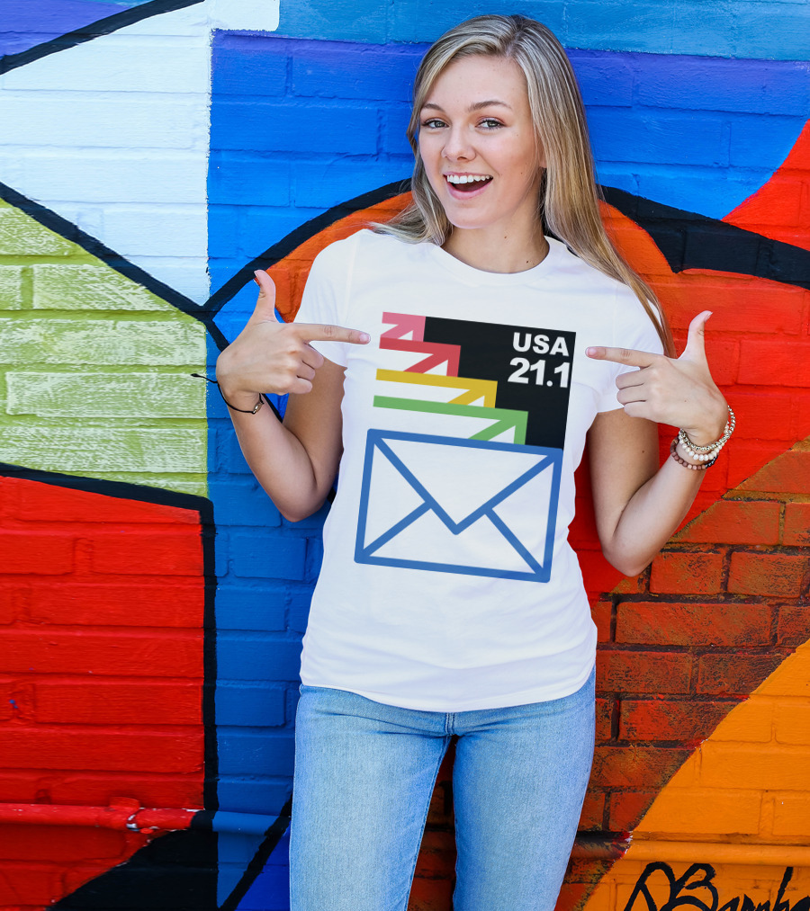 USA 21.1 Envelope Crop Top USPS Merch T-Shirt