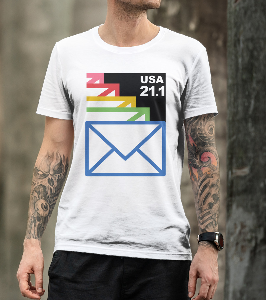 USA 21.1 Envelope Crop Top USPS Merch T-Shirt