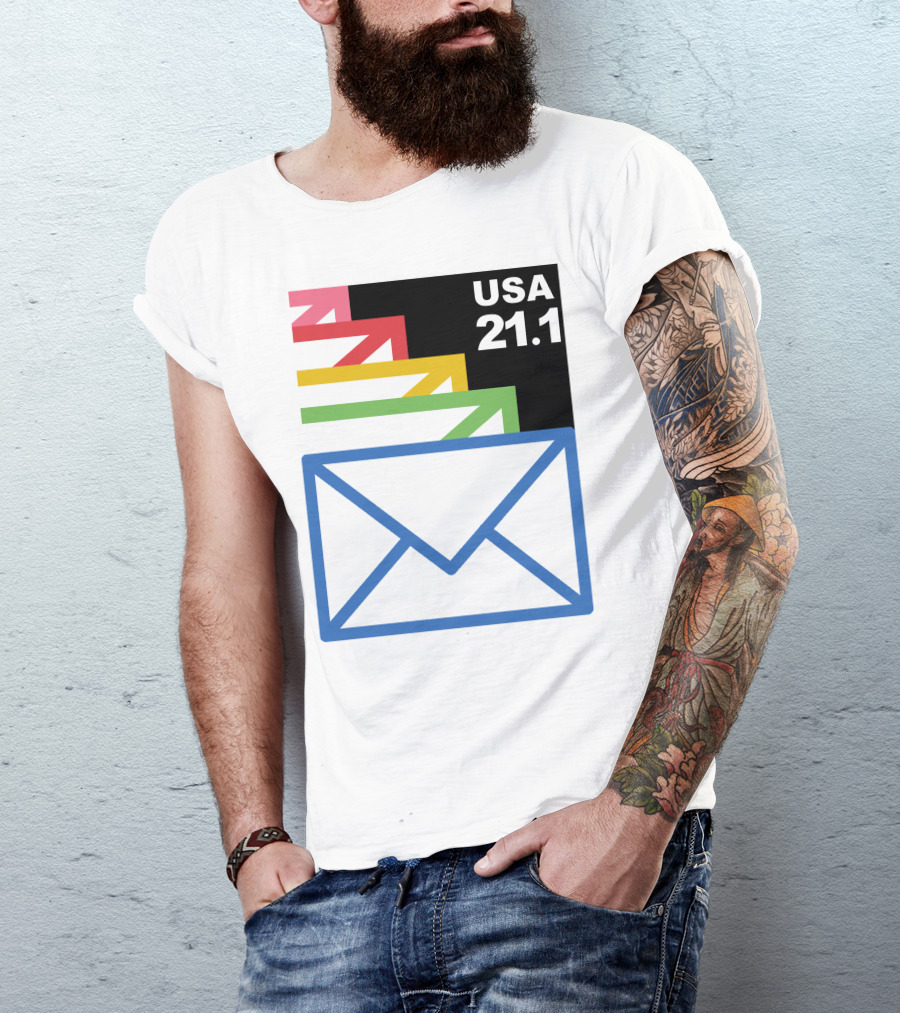 USA 21.1 Envelope Crop Top USPS Merch T-Shirt