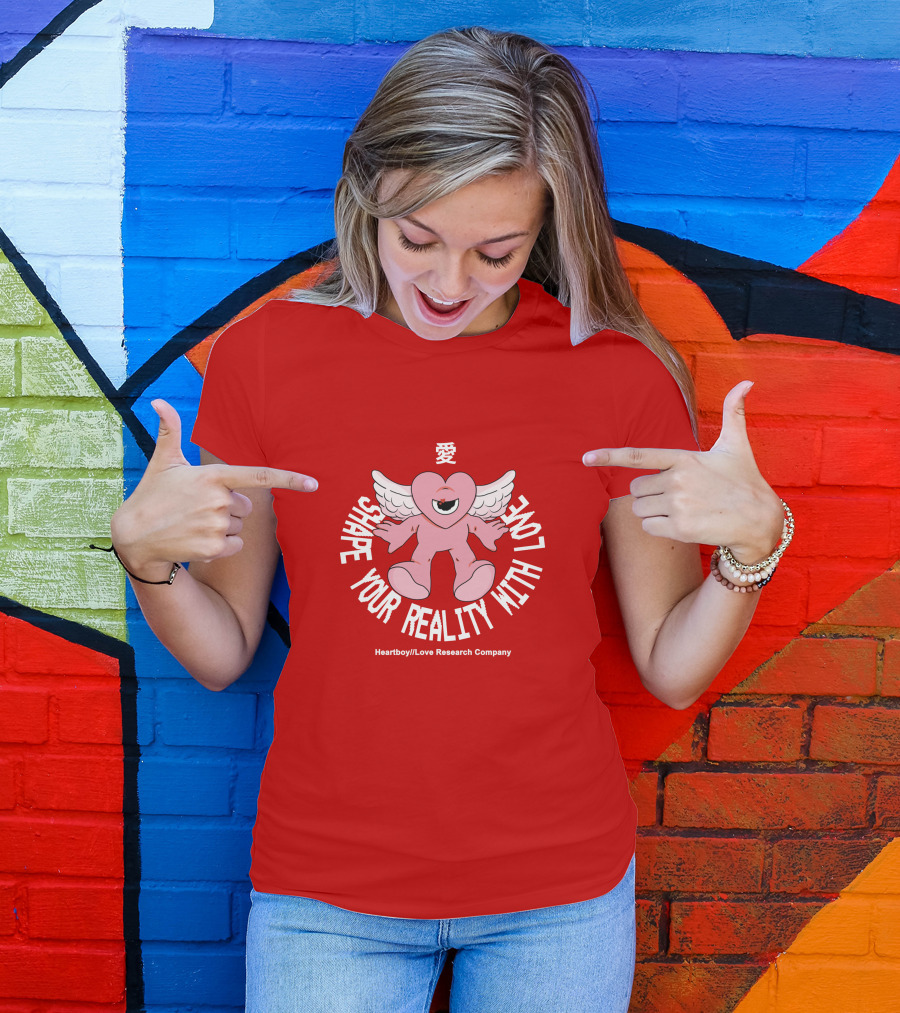 Heartboy Love Research Company Shape Your Reality With Love Winged Heart Character T-Shirt