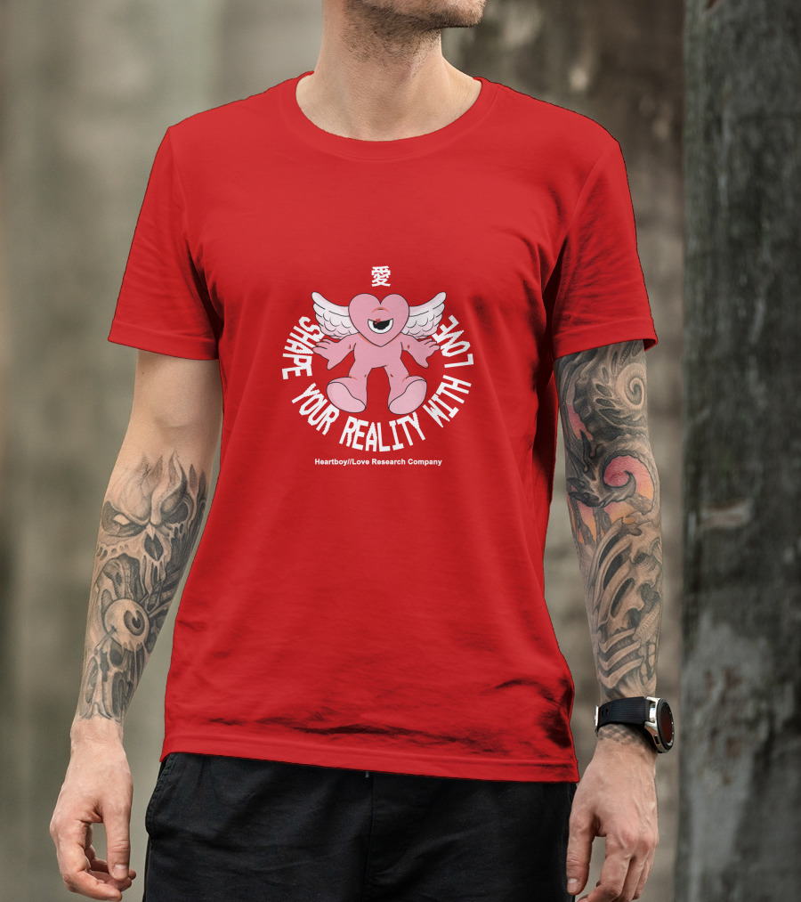 Heartboy Love Research Company Shape Your Reality With Love Winged Heart Character T-Shirt