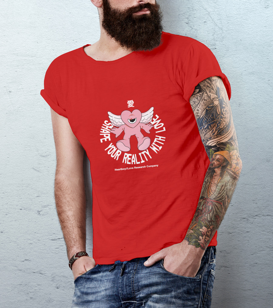 Heartboy Love Research Company Shape Your Reality With Love Winged Heart Character T-Shirt