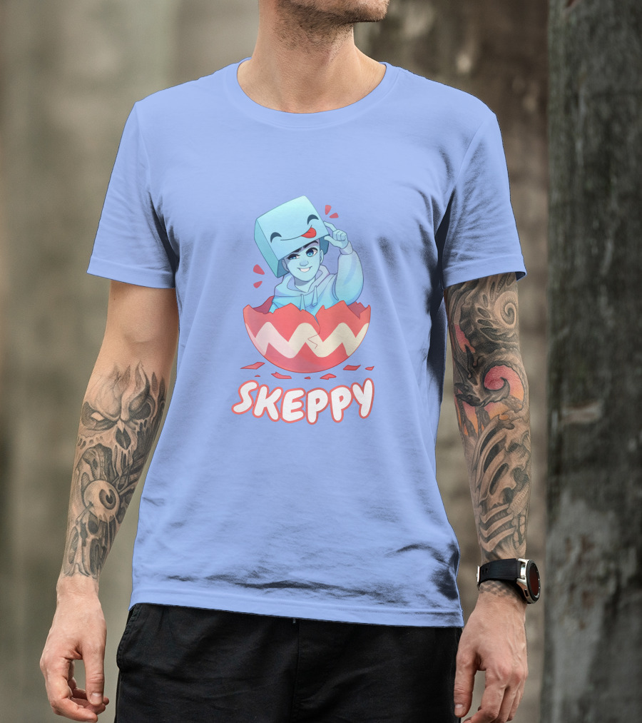 Skeppy Easter Merch Skeppy Egg Character In Red Cracked Shell T-Shirt