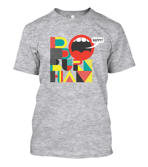Bo Burnham Happy Mouth Pattern Text T-Shirt