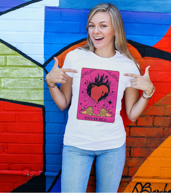 Demi Lovato Burning Heart Pink Lions VIII.XX.XCII T-Shirt