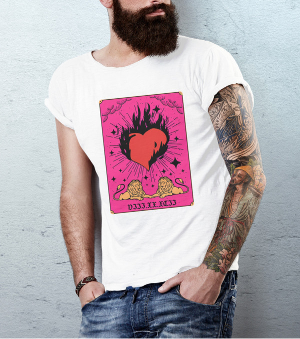 Demi Lovato Burning Heart Pink Lions VIII.XX.XCII T-Shirt