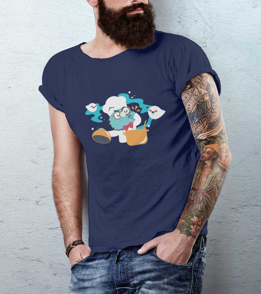 Cooking Owl With Chef's Kiss Emoji T-Shirt