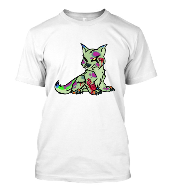 Shop The Psycho Wolf Merch Store Zombie-Inspired Colorful Patchwork Wolf T-Shirt