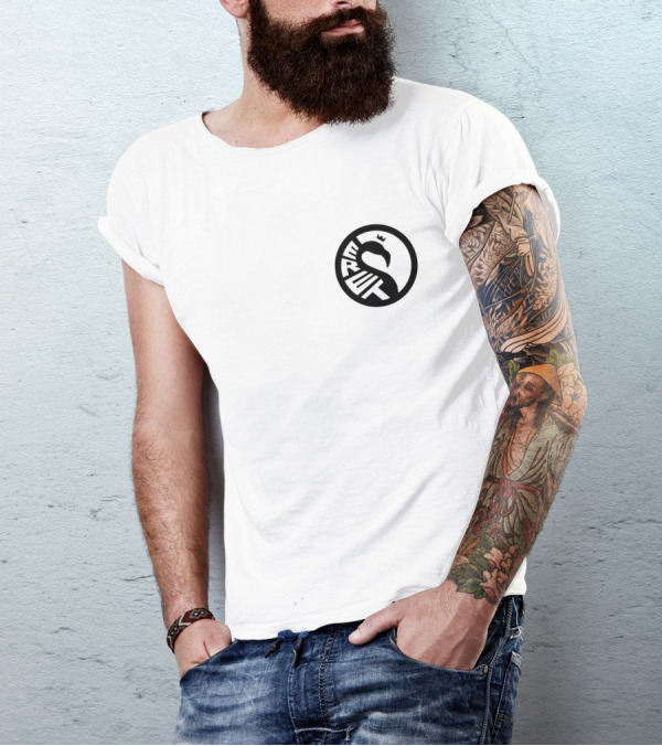Eret Alastair Crowned Flamingo Black Circle T-Shirt